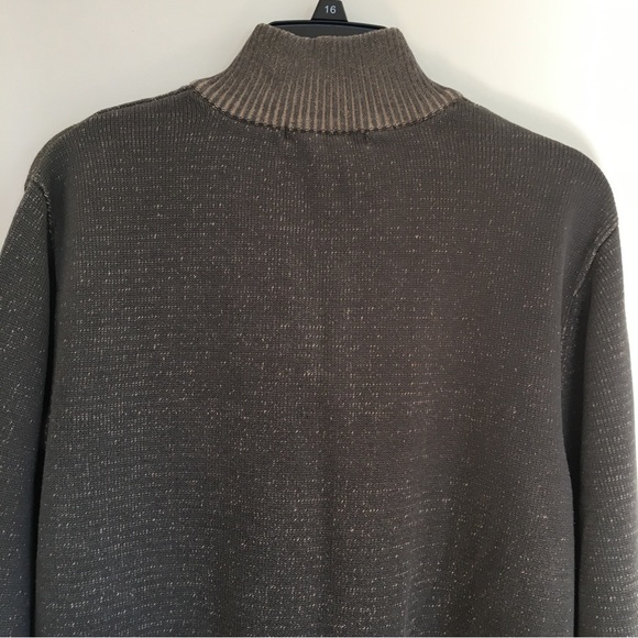 Structure Mens Pull Over Half Zip Grey Brown Sweater - Picture 6 of 15